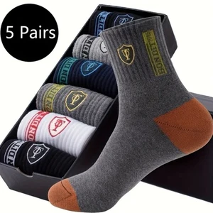 5 Pairs Mens Socks Hiking Socks One Size Fits all Sweat Absorbent - Picture 1 of 5