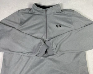 Under Armour Pullover Mens 3XL Quarter Zip 1/4 Cold Gear Sweater Gray - Picture 1 of 7