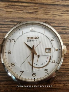 Seiko Kinetic Uhr gebraucht muss überholt werden Lederarmband entfernt - Bild 1 von 7