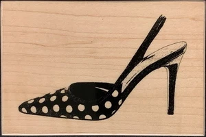 B Line Designs Fancy Shoe Dotted Heel Rubber Stamp - Picture 1 of 3