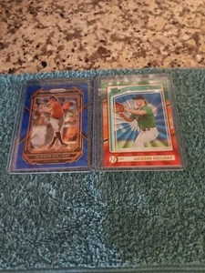 JACKSON HOLLIDAY 2023 DONRUSS RED GREEN &2023 PRIZM BLUE PRIZM - Picture 1 of 2