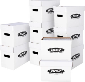 Short comic storage box 10 pack holds 150 175 comics stackable - Picture 1 of 8