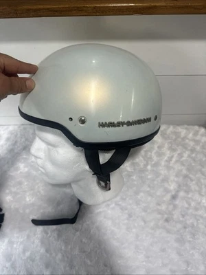 Casco Harley Davidson 1/2 Modelo BASIC RIDER Talla Mediana Blanco Perla De Colección No Foto 1 de 4