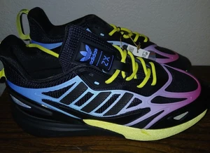 NWT Adidas Men's Original ZX 2K BOOST 2.0 Shoes Core Black Pulse Yellow Sz 8 - Picture 1 of 6
