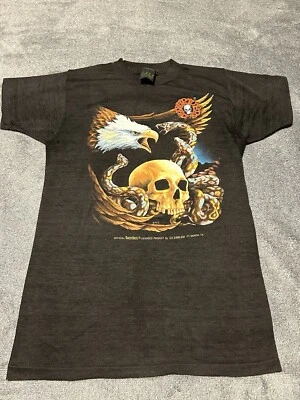 80s VTG 3D Emblem EasyRiders Thin T-shirt Tee HD Harley Sz Small S 1989 Tour - Image 1 of 4