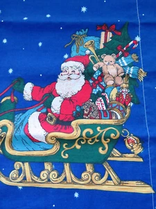 Christmas Pillow Sham - Santa Sleigh Reindeer Toys - Bright Blue White Snowflake - Picture 1 of 6