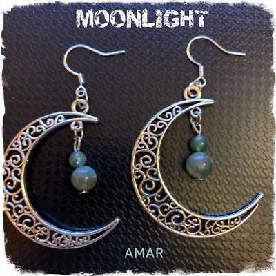 orecchini donna argento 925 pendenti luna - Immagine 1 di 3