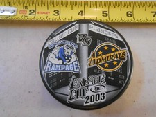 VINTAGE AHL 2003 NORFOLK ADMIRALS CALDER CUP INGLASCO OFFICIAL HOCKEY GAME PUCK