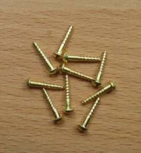 Tornillos para madera de cabeza redonda de latón según DIN 96 2x10mm - 200 piezas, tornillo - Imagen 1 de 2