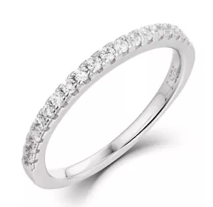 Anillo de compromiso de plata esterlina de 1,7 mm media eternidad banda de boda circular 1-15 ml4861b - Imagen 1 de 6