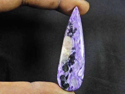 CABUJÓN PERA NATURAL PÚRPURA CHAROITE HECHO A MANO PIEDRA PRECIOSA SUELTA 18X28X06 MM Foto 1 de 4