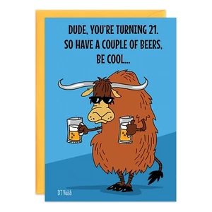 Humor Funny Dont Yak 21st Birthday Card Friend oatmeal studios Him Man Her - Picture 1 of 2