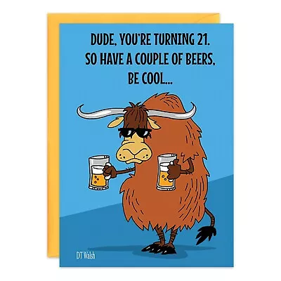 Humor Funny Dont Yak 21st Birthday Card Friend oatmeal studios Him Man Her - Image 1 of 2