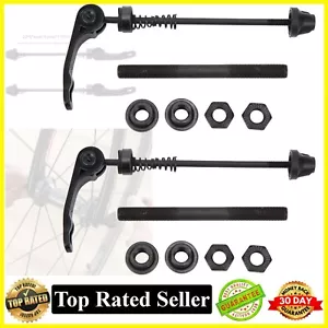 2 Pairs Quick Release Skewers Aluminum Alloy Mountain Bike Axle Wheel Hub Black - Picture 1 of 10