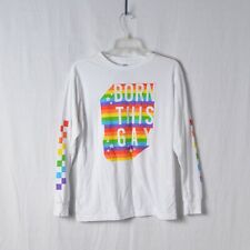 Born This Gay Rainbow Graphic White Long Sleeve Men's Extra Small Shirt