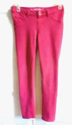 Justice Hot Pink Skinny Pants Girl's Size 10 Cotton Spandex Blend Back Pockets - Image 1 of 4