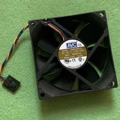 AVC Cooler Cooling Fan DS08025B12U 8025 80mm x 25mm 0.70A Dell 5Pin 4Wire B247b - Image 1 of 2