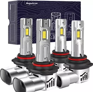 9005/HB3 9006/HB4 Bulbs Combo, 50000LM Ultra Brighter 6500K Cool White with 1400 - Picture 1 of 7