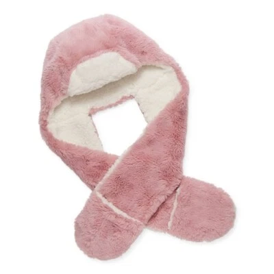 Bufanda con capucha de piel sintética rosa Capelli de Nueva York $36 para niñas con bolsillos talla única nueva con etiquetas Foto 1 de 3