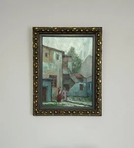 Zvi Ehrman, Jerusalem Signed Oil on Canvas Painting Polish Artist Street Scene - Picture 1 of 9
