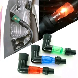 1X Universal Motorcycle Accessory Flashing Spark Plug Cap Ignition 90Degree Part - Picture 1 of 14