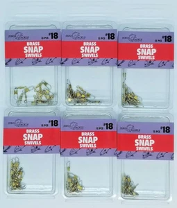 6 PACKS OF BRASS SNAP SWIVELS SIZE 18 (72 SWIVELS TOTAL) - Picture 1 of 1