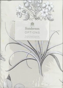 BNWT Sanderson Options Double Duvet Cover Set ETCHINGS & ROSES 100% Cotton - Picture 1 of 2