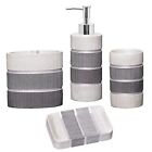 Zahari Home 4pc Modern Line Modern Bathroom Accessories Set Modern Soap Dispe...