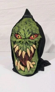 Vintage Halloween Mask Demon Horn Green Monster Paper Magic Hood PMG 2002 - Picture 1 of 10