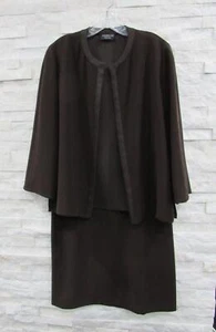 Yeohlee $1,645 Brown Microfiber Minimalist Open Jacket & Straight Skirt Suit 8 - Picture 1 of 11