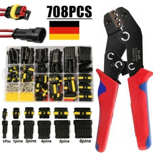 708x KFZ Stecker Steckverbindung Steckverbinder 1-6 Polig Auto Wasserdicht Zange - Bild 1 von 17