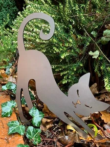 GATO GATITO JARDÍN ESTACA PLANTADORA PLANTA MACETA METAL DECORACIÓN PICOS REGALO PEQUEÑO 4 - Imagen 1 de 2