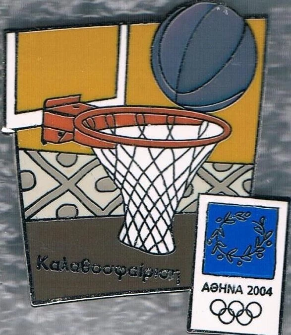 LE 2004 Athens Sports Equipment Basketball Games Mark Olympic Sports Pin - Image 1 of 1