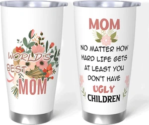 Mom Tumbler, Mom Birthday Gifts from Daughter Son, 20Oz Insulated Stainless Stee - Picture 1 of 7