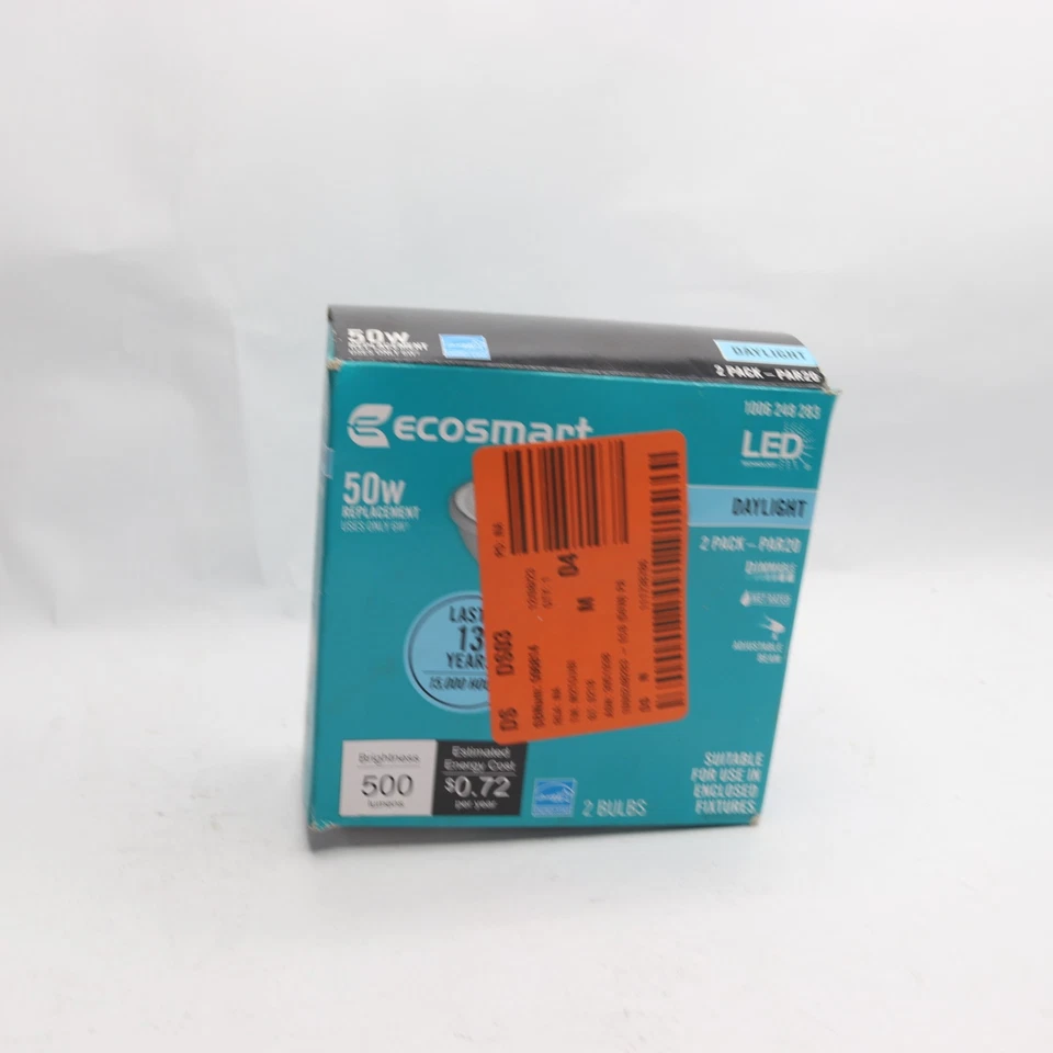 EcoSmart Adjustable Beam Angle LED Light Bulb Daylight PAR20 50W Eqv - Image 1 of 4