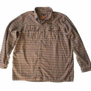 Patagonia Farriers Hemd Herren Größe XL Hanf Poly Mischung kariert hellbraun Pattentasche gebraucht, in einwandfreiem Zustand - Bild 1 von 10