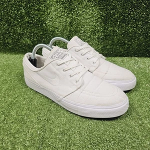 Nike Zoom Stefan Janoski Triple White Canvas Skate Sneakers 615957-101 Mens 9.5 - Picture 1 of 9