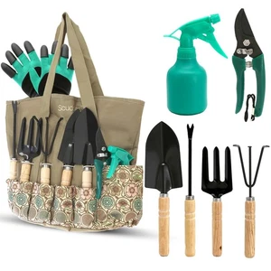 Gartengeräte Gartenwerkzeug Set, Edelstahl Schwerlast mit rutschfestem Gri... - Bild 1 von 7