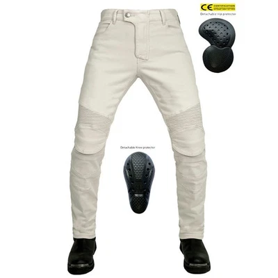 Men's Motorcycle Protective Riding Pants Women Motocross Knight Cycling Jeans - Image 1 of 4