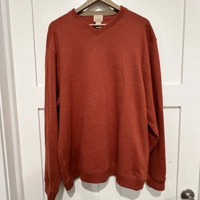 Jos. Suéter Pullover A.Bank Hombre Naranja Forrado Medio Peso Algodón XL Manga Larga Foto 1 de 4