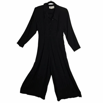 Винтажный Rampage Детский комбинезон джемпер кнопка спереди длинным рукавом плиссированные черный размер 3 Y2K - Изображение 1 из 4