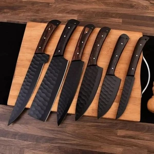 Maßgefertigte handgefertigte D2 Werkzeugstahl Koch Küchenmesser Set B.B.Q UND GEMÜSE SET ALS GESCHENK - Bild 1 von 5