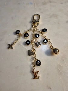 Louis Vuitton Porte Cles Pampilles 13 Charms/Bag Charm Black and Goldtone - Picture 1 of 3