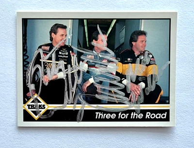Rusty Wallace, Kenny Wallace & Mike Wallace NASCAR Traks Card Autographed Signed - Image 1 of 4