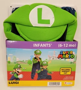 Disguise Super Mario Bros. Luigi Jumpsuit Costume 6-12 Months Infants - Picture 1 of 12