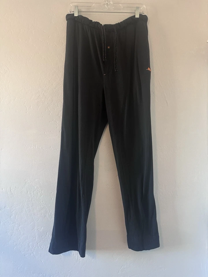 Tommy Bahama Black Cotton Blend Lounge Pants Men ‘s L Pockets  - Image 1 of 4