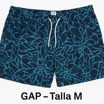 GAP Men’s Swim Trunks Blue Floral Print Board Shorts Size M - Image 1 of 3