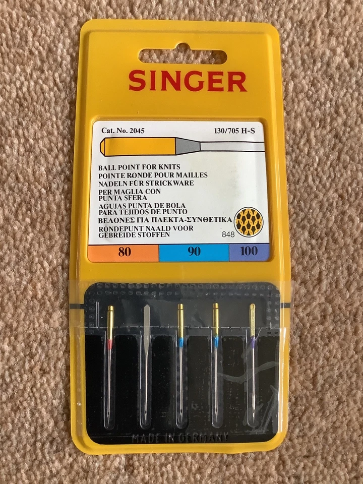 Singer Ball Point For Knits Sewing Machine Needles 80 90 100 Cat.No. 2045 - Image 1 of 1