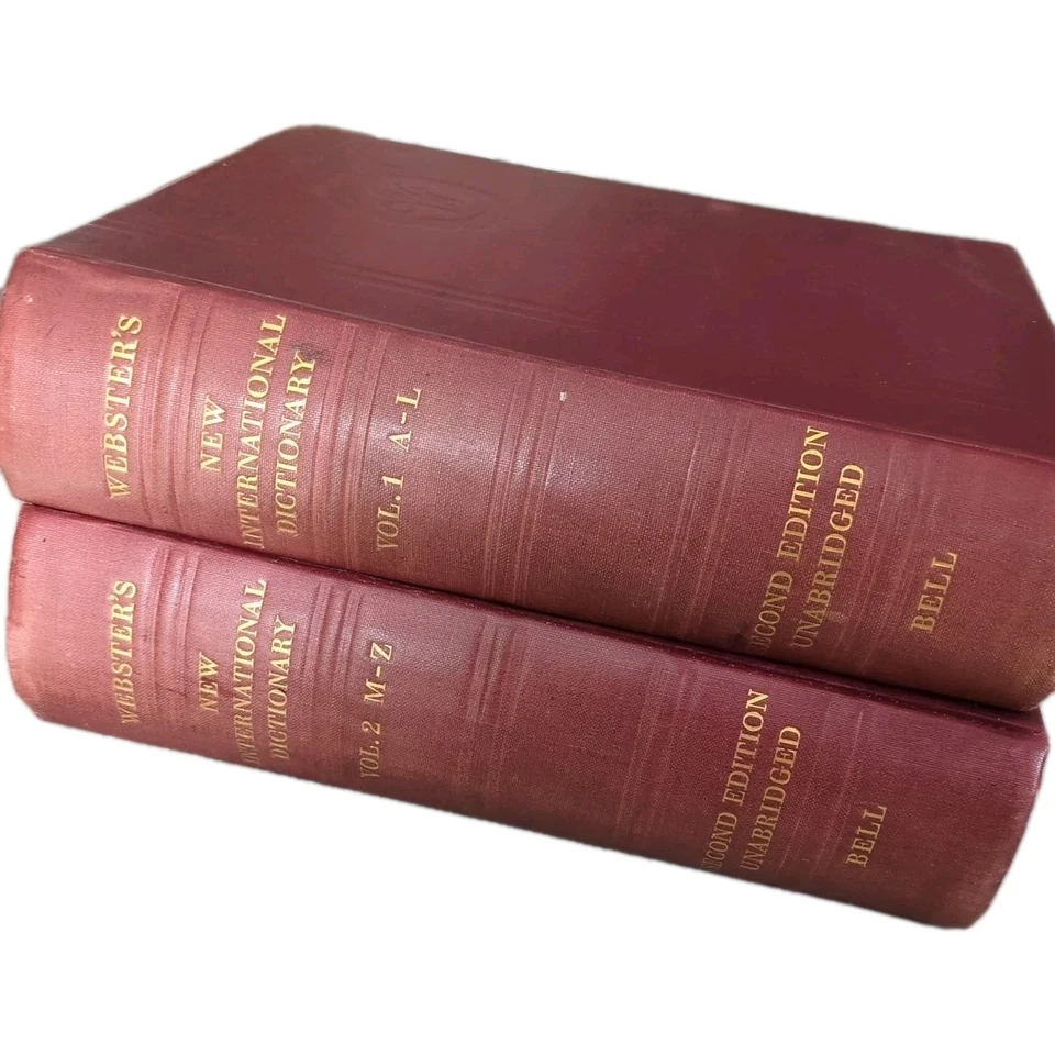 Webster's International Dictionary Vol 1 & 2 1934 (1944) Unabridged 2nd Edition - Image 1 of 4