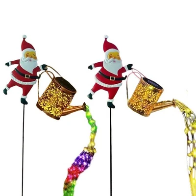 Christmas Solar Kettle Lights Garden Lawn Decorative Lights, Santa Claus Lanter/ - Image 1 of 4